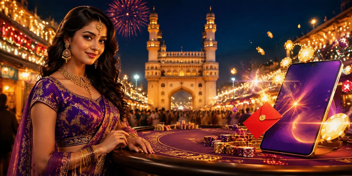 Bright festival lights in Hyderabad celebrating IPL with bonuses