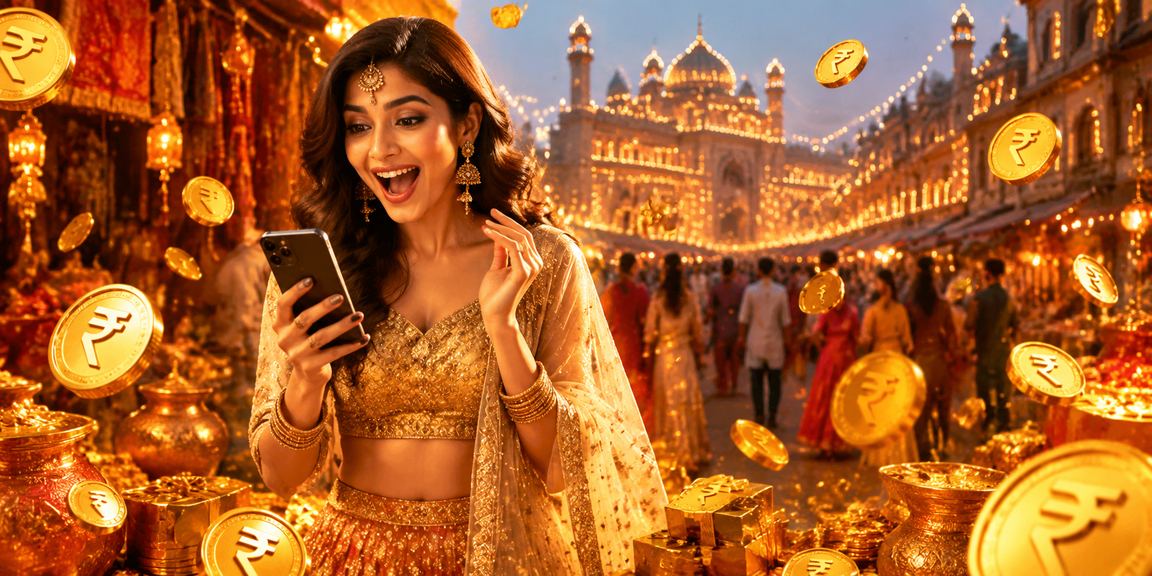 Mobile user enjoying live casino games in traditional attire
